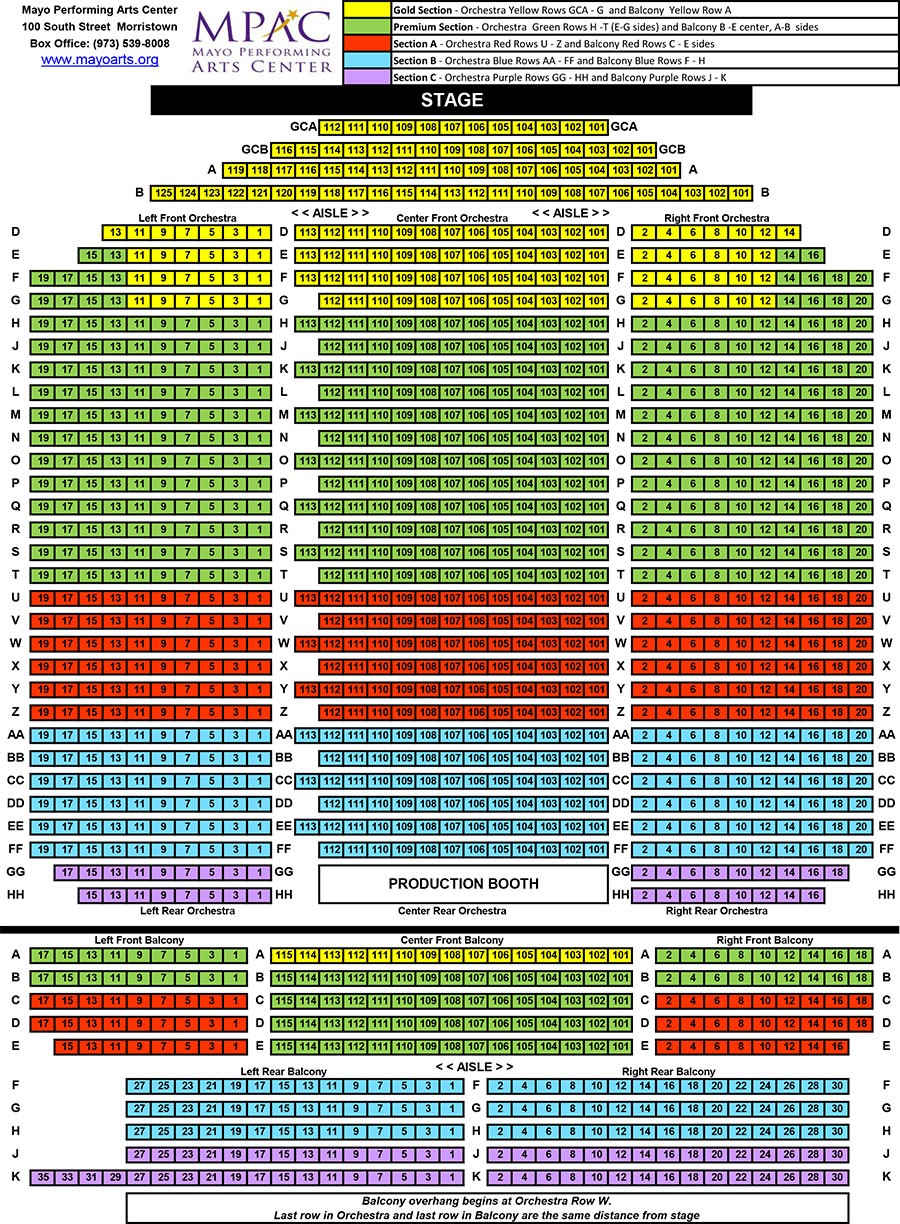 Mayo Pac Seating Chart