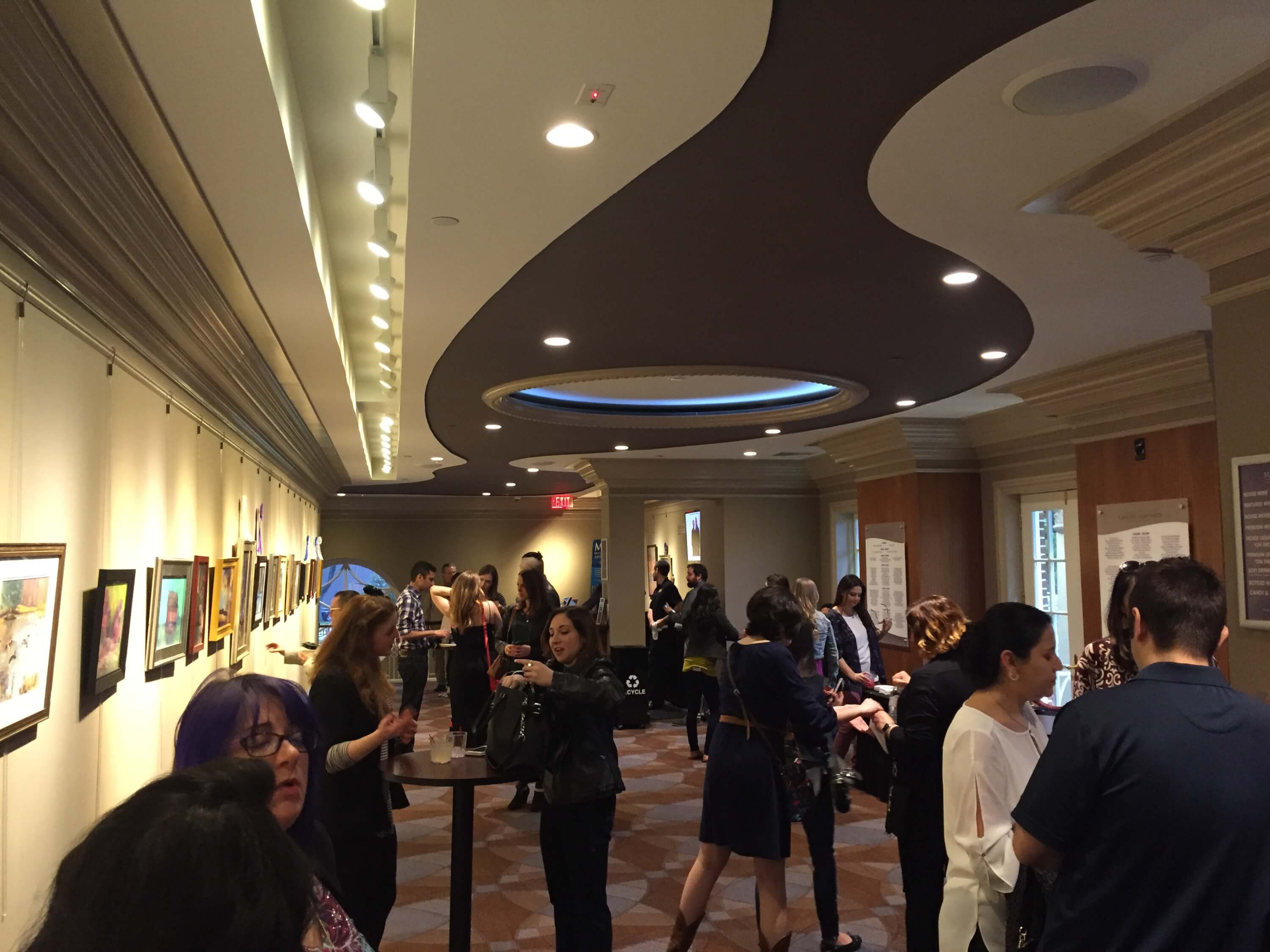 people in nice dress gathering around tables in mpac gallery, Postmodern Jukebox Happy Hour