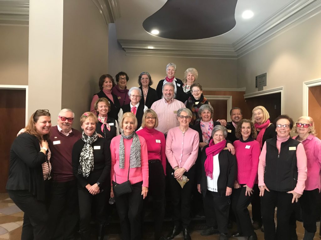 volunteers dressed up for Pinkalicious