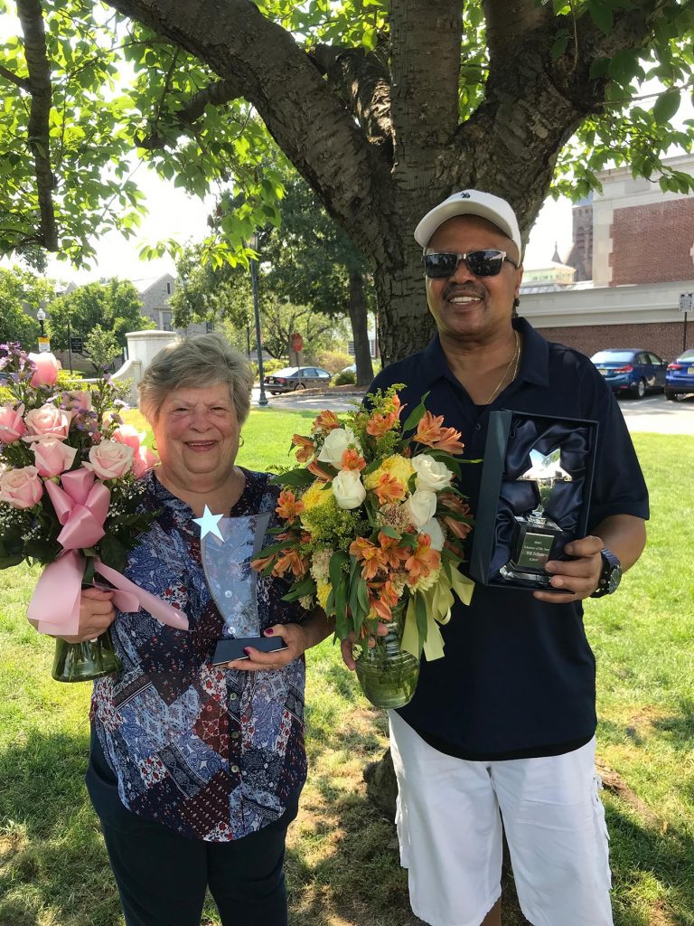 Rizzo and fullman at volunteer picnic with awards