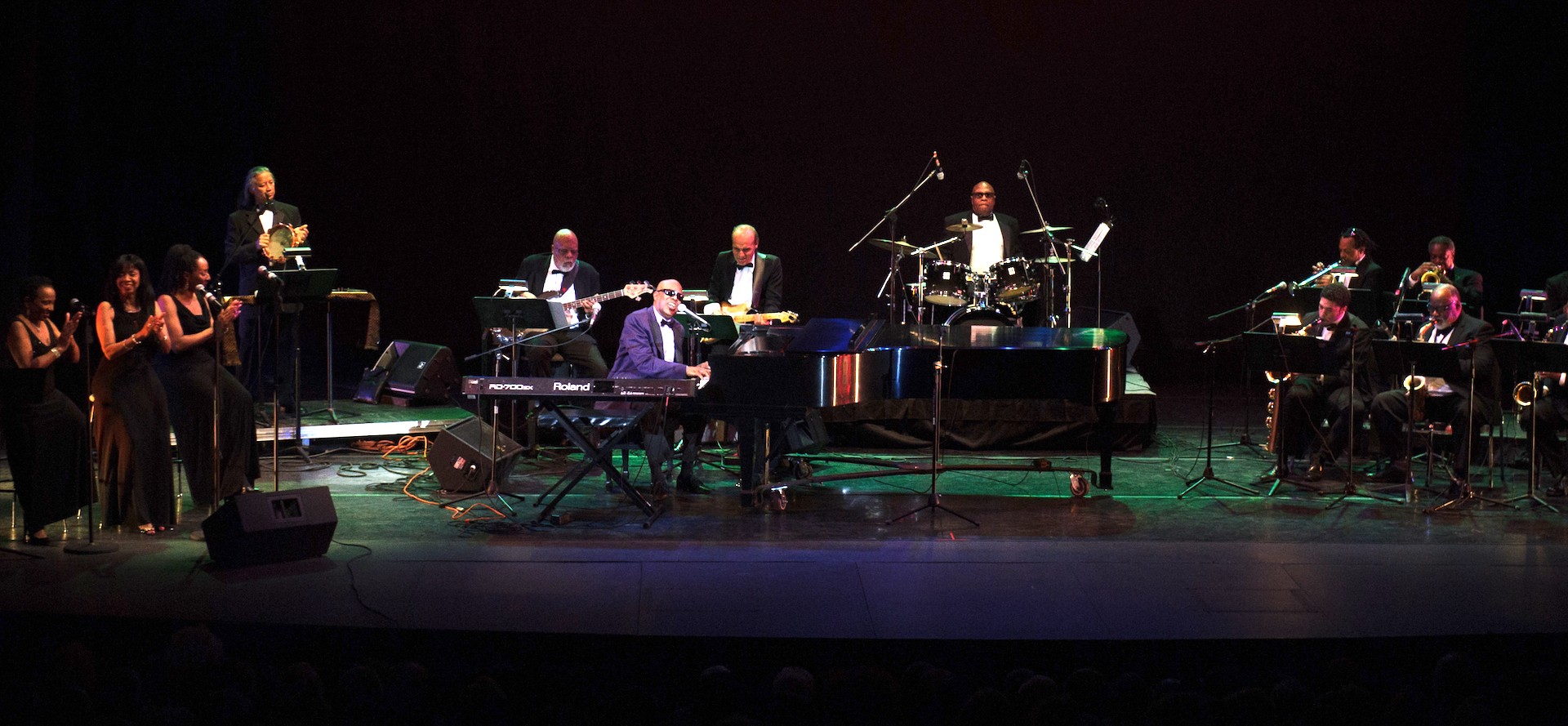 Ray on my mind, kenny brawner playing piano with band in back on stage