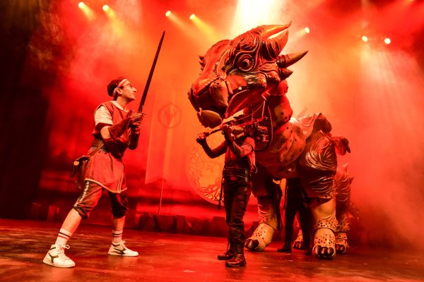 knight battling dragon