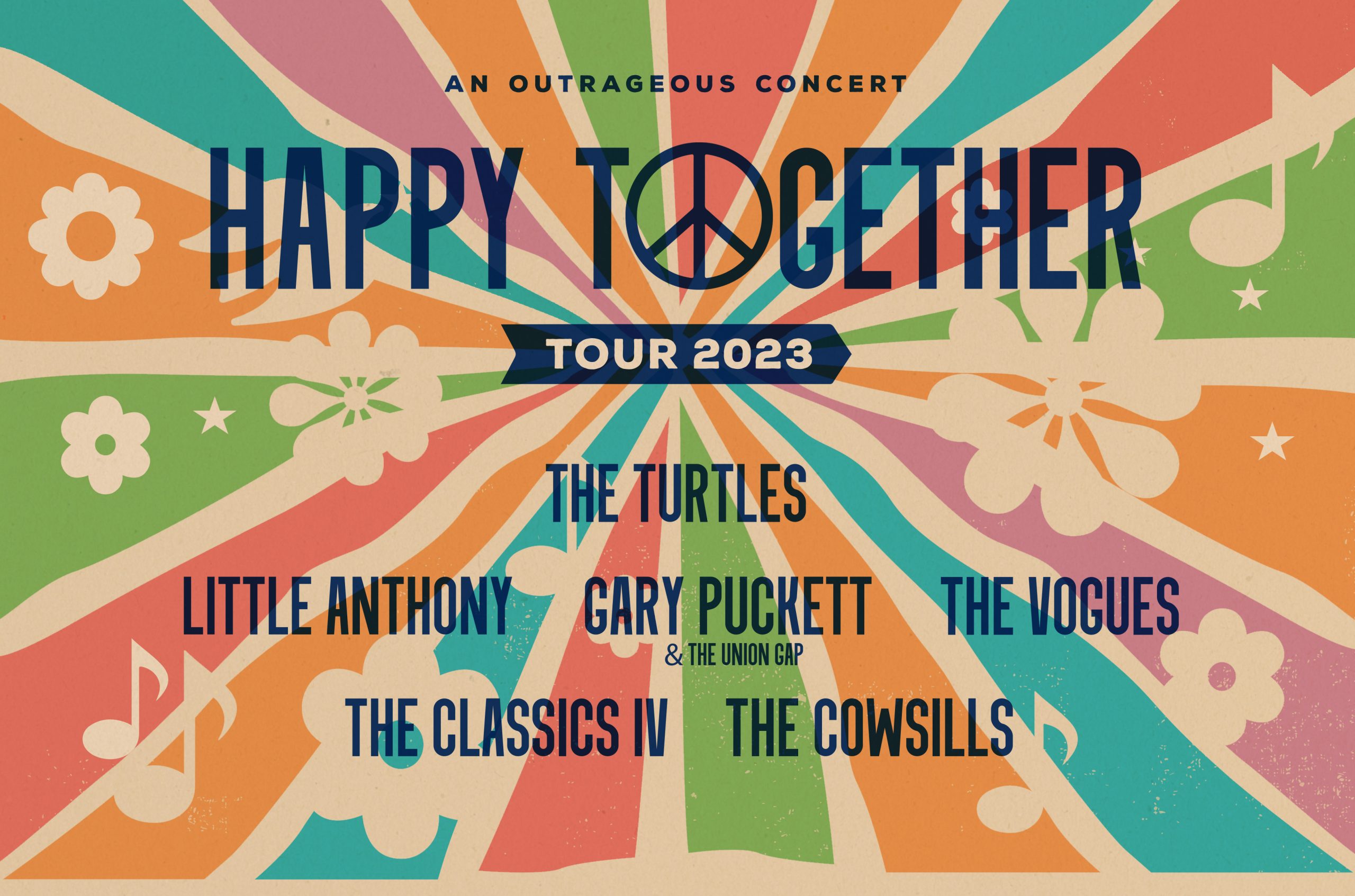 Happy Together , the turltes, little anthony, gary puckett, the vogues, the classics iv, the cowsills