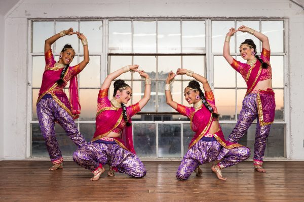 girls posing in traditional indian garb
