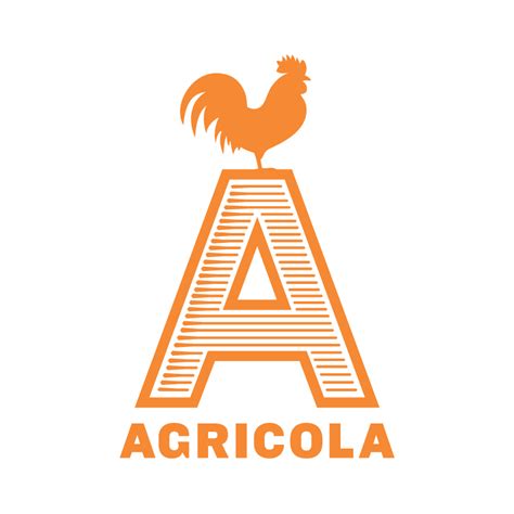 Agricola Eatery Logo - orange letter 'A' with a rooster perched on top