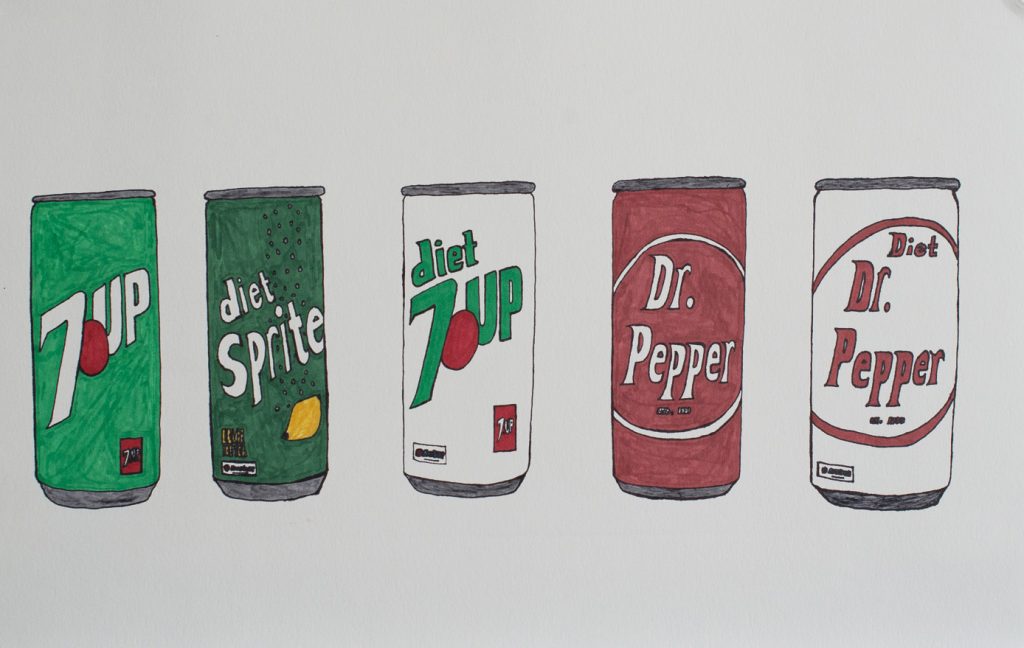 Chris Palmer, My Favorite Soda Drinks Part Ii, Marker On Paper