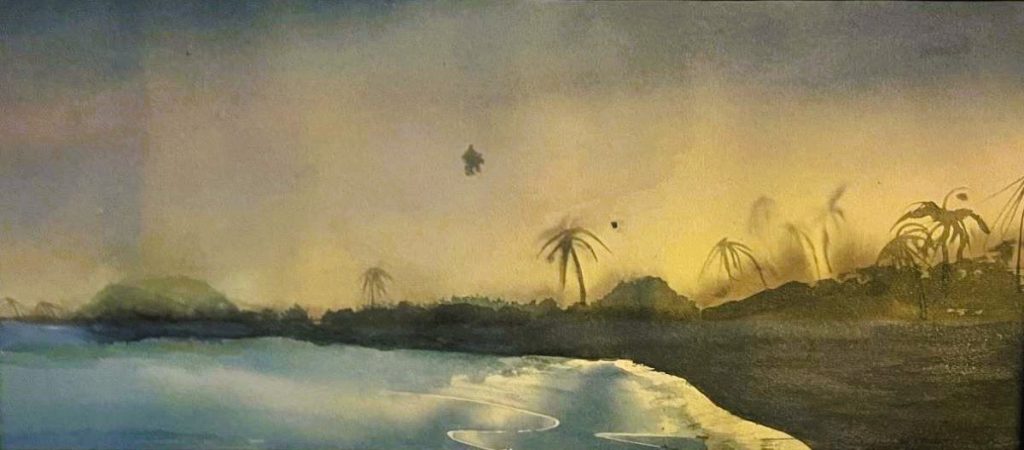 Jill Vondervor,skyline, Wc, 17x31, $450