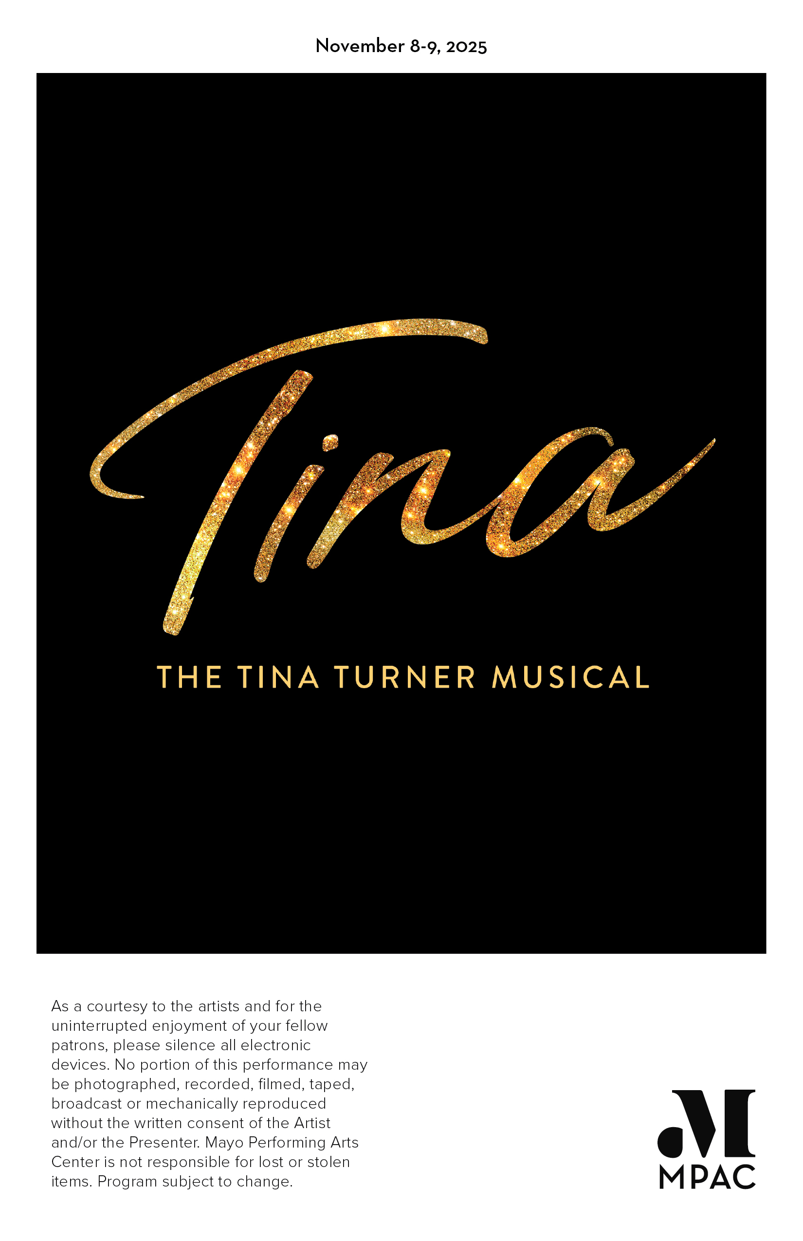 Tina: The Tina Turner Musical program cover