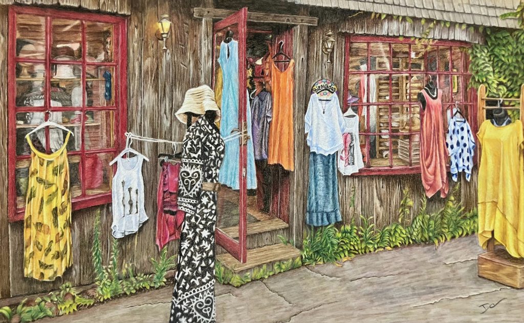 Dawn Kandall, Hangin' Out, Pastel Pencil, 23x17x1, $600 Dawn