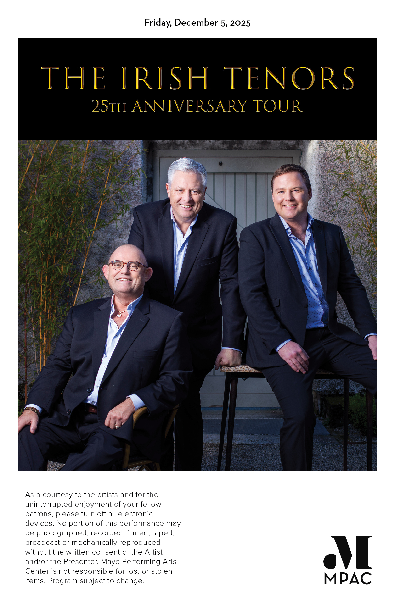 The Irish Tenors program cover